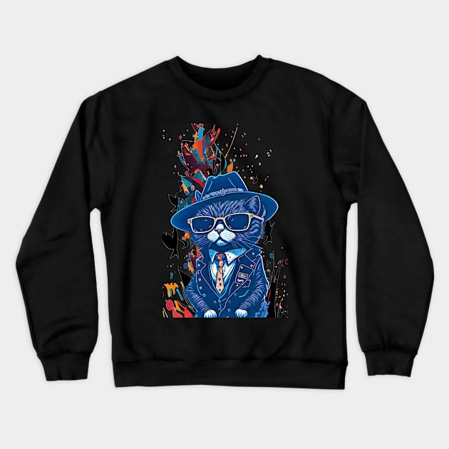 big boss cat Crewneck Sweatshirt by Fadedstar